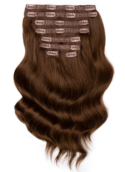 30 inch Ultimate Volume Clip in Hair Extensions #2 Dark Brown