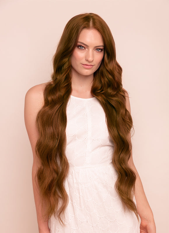 30 inch Ultimate Volume Clip in Hair Extensions #4 Medium Brown