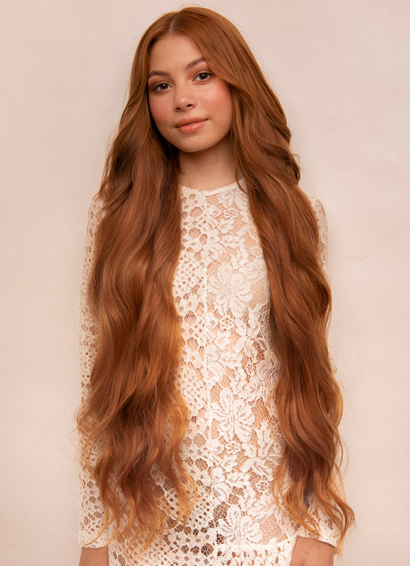30 inch Ultimate Volume Clip in Hair Extensions #6 in Light Chestnut Brown