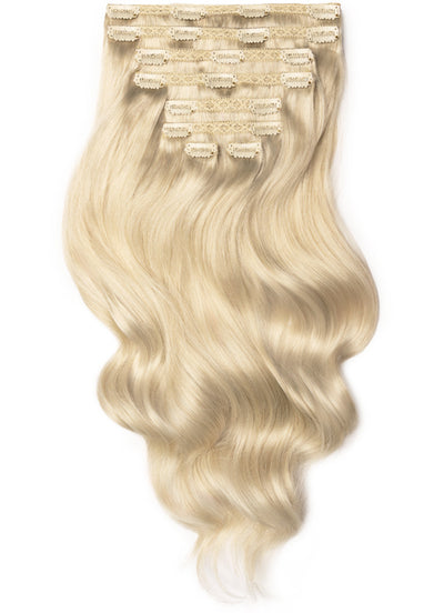 30 inch Ultimate Volume Clip in Hair Extensions #60W Platinum Blonde