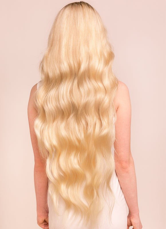 NEW ! Women 30 Inch Long Curvy Wavy Light Blonde Amazon.com : Blonde Curly Bundles Human Hair 30 32 34 Inch  main image 4