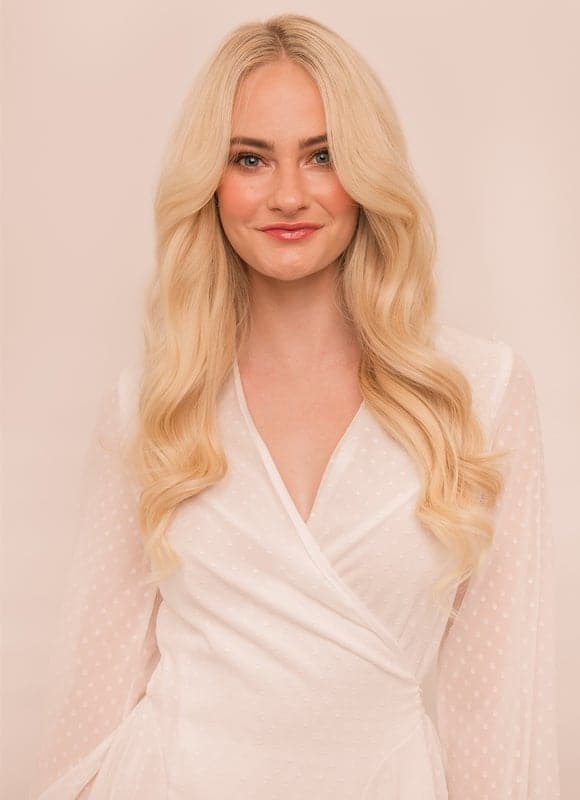 20 inch Full Volume Clip in Hair Extensions #60 Light Blonde