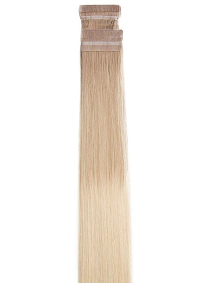 20 inch Remy Tape Hair Extensions Grey to Ash Blonde & Light Blonde Ombre