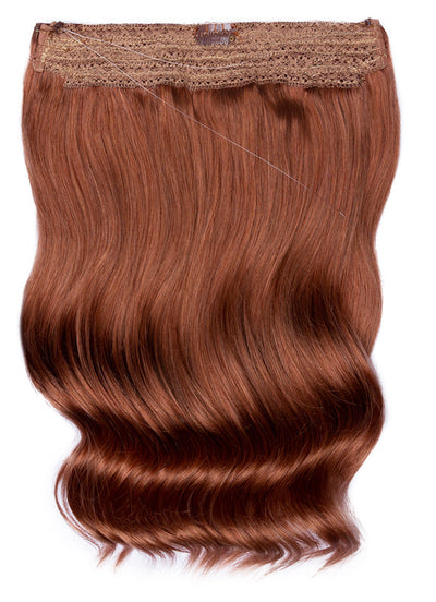 16 inch Invisible Wire Hair Extensions in #33 Dark Auburn Red