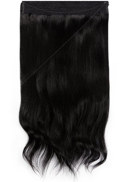 16 Inch Invisible Wire Hair Extensions #1 Jet Black