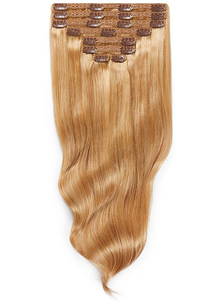 30 inch clip in hair extensions #16 light golden blonde 4