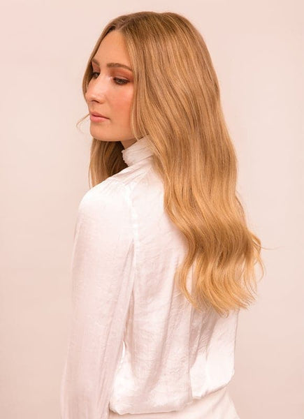 16 inch clip in hair extensions #16 light golden blonde 2