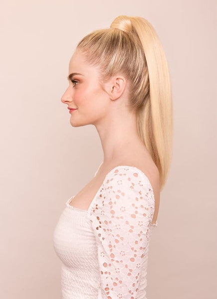 16 Inch Clip In Ponytail Extension #60 Light Blonde