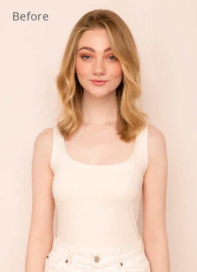 16 inch Invisible Wire Hair Extensions Light Brown & Blonde Balayage