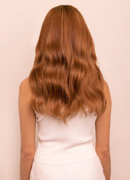 16 Inch Invisible Wire Hair Extensions #6 Light Chestnut Brown