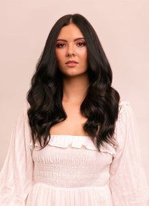 16 Inch Invisible Wire Hair Extensions #1B Natural Black