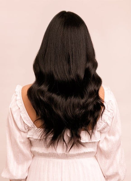 16 Inch Invisible Wire Hair Extensions #1B Natural Black