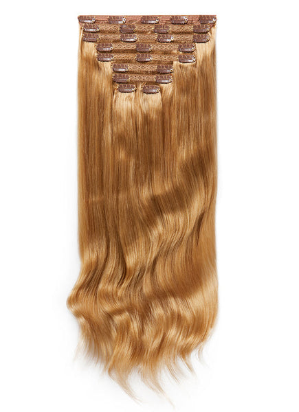 30 inch clip in hair extensions #18 golden blonde 4