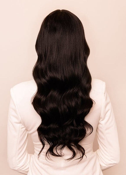 20 inch clip in hair extensions #1B natural black 2