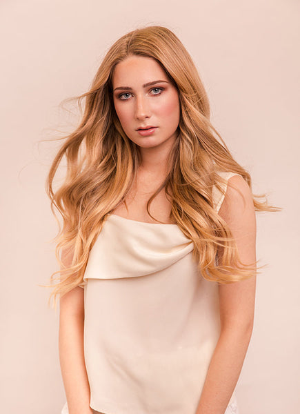 24 Inch Ultimate Volume Clip in Hair Extensions #16 Light Golden Blonde