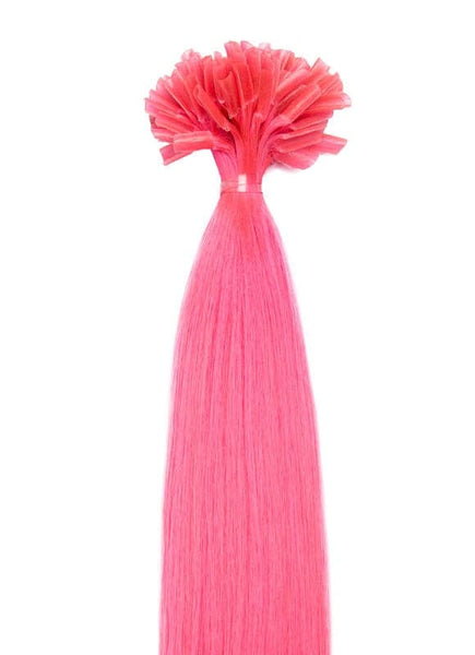 20 Inch Nail/ U-Tip Hair Extensions #Hot Pink