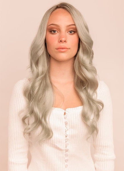 20 inch clip in hair extensions #silver 1