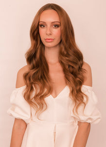 22 Inch Invisible Wire Hair Extensions #6 Light Chestnut Brown