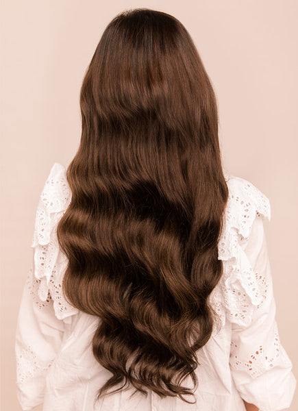22 Inch Invisible Wire Hair Extensions #1C Mocha Brown