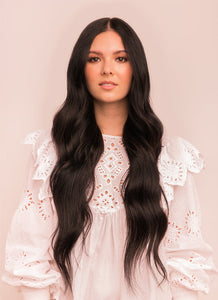 24 inch clip in hair extensions #1B natural black 1