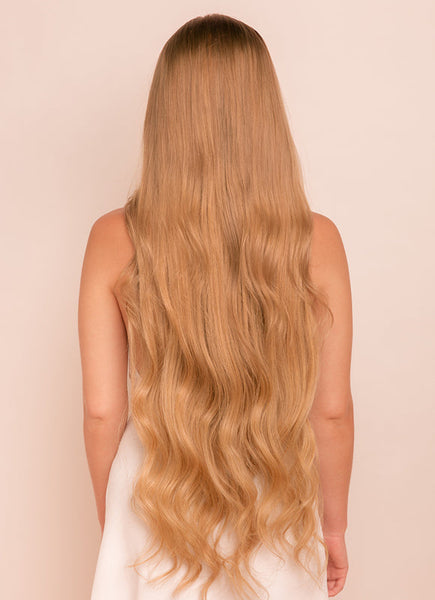 30 inch clip in hair extensions #18 golden blonde 3