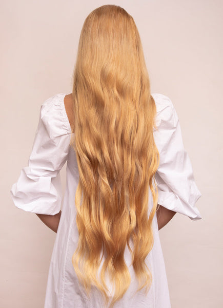 30 inch clip in hair extensions #16 light golden blonde 2