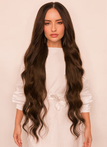 30 inch clip in hair extensions #1C mocha brown 1