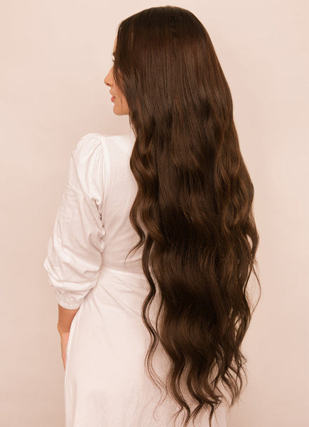 30 inch clip in hair extensions #1C mocha brown 3