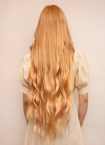 30 inch clip in hair extensions #27 strawberry blonde 2
