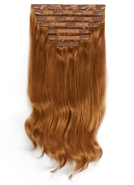 20 inch clip in hair extensions #6 light chestnut brown 6