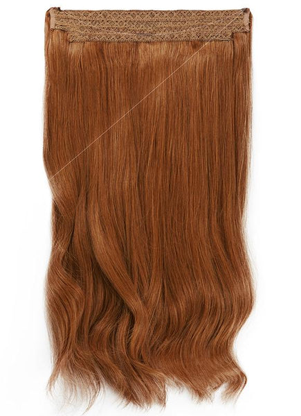 22 Inch Invisible Wire Hair Extensions #6 Light Chestnut Brown
