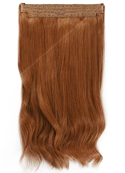 16 Inch Invisible Wire Hair Extensions #6 Light Chestnut Brown