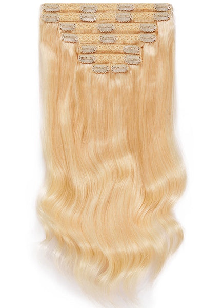 30 inch clip in hair extensions #60 light blonde 6