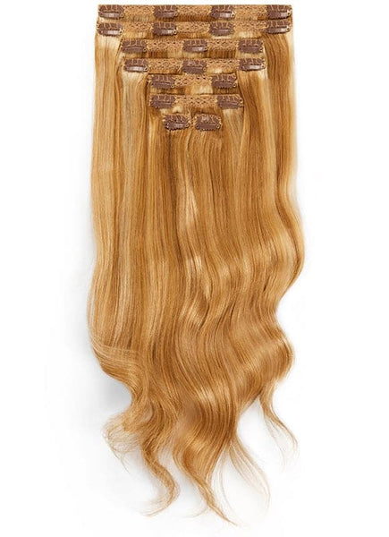 16 Inch Ultimate Volume Clip in Hair Extensions #8/613 Brown/ Blonde Mix