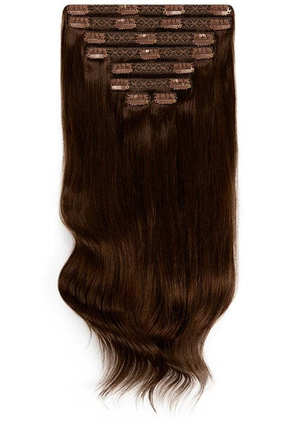 20 inch clip in hair extensions #1C mocha brown 6
