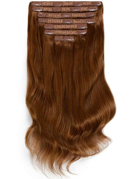 20 inch clip in hair extensions #4 medium brown 6