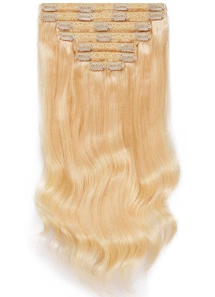 20 inch clip in hair extensions #60 light blonde 6