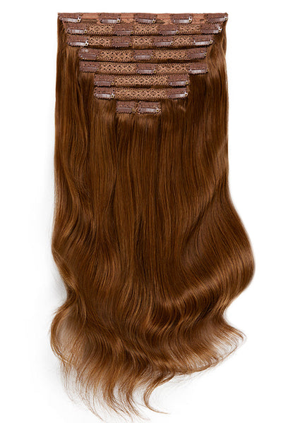 24 inch clip in hair extensions #4 medium brown 7