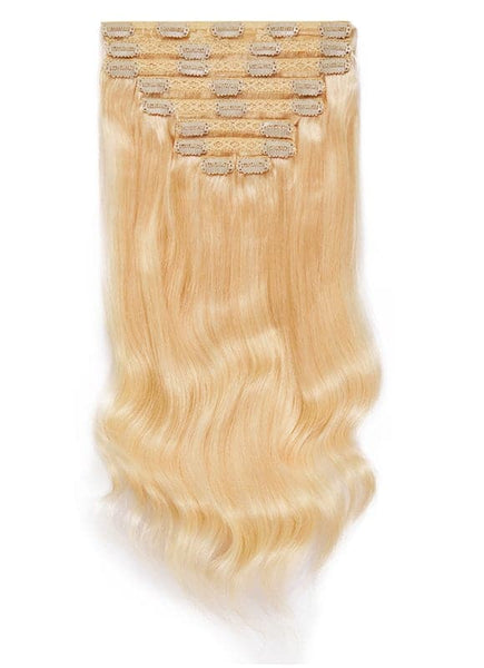 16 Inch Deluxe Clip in Hair Extensions #60 Light Blonde