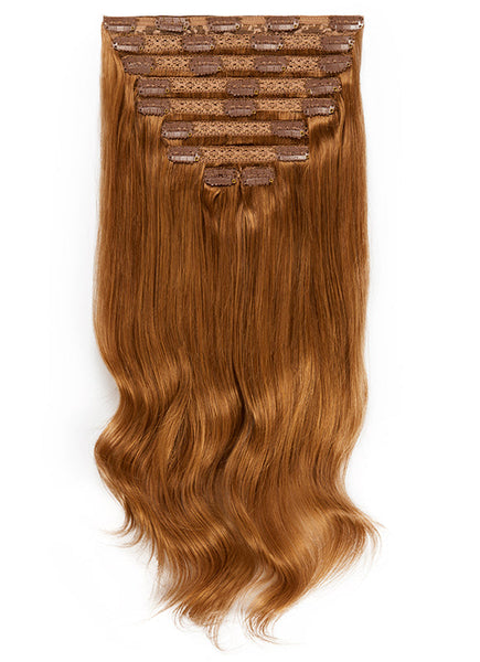 24 inch clip in hair extensions #6 light chestnut brown 6