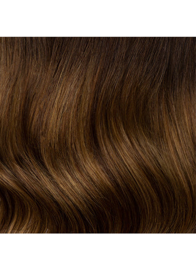 16 inch Invisible Wire Hair Extensions Dark & Light Brown Balayage