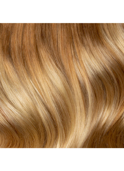 16 inch Invisible Wire Hair Extensions Light Brown & Blonde Balayage